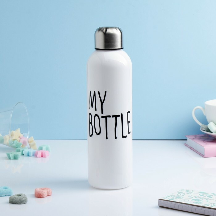 My Bottle 750 ml Wasserflasche, Schraubverschluss, weiß, 6,5x24 cm