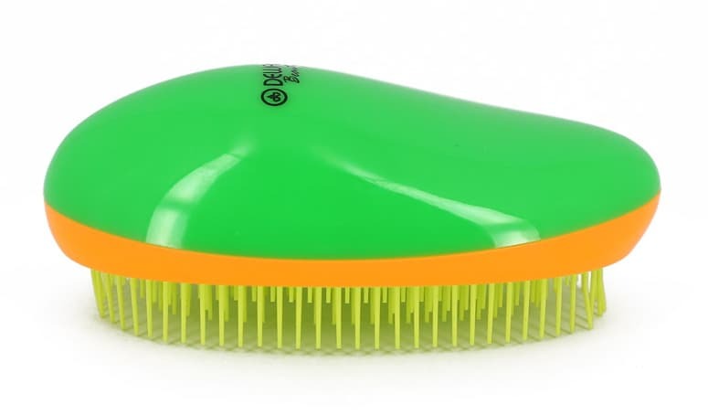 Kozmetická masážna kefa na ľahké rozčesávanie vlasov oválna farba zeleno-oranžovo-žltá Dbt-01 125 ML
