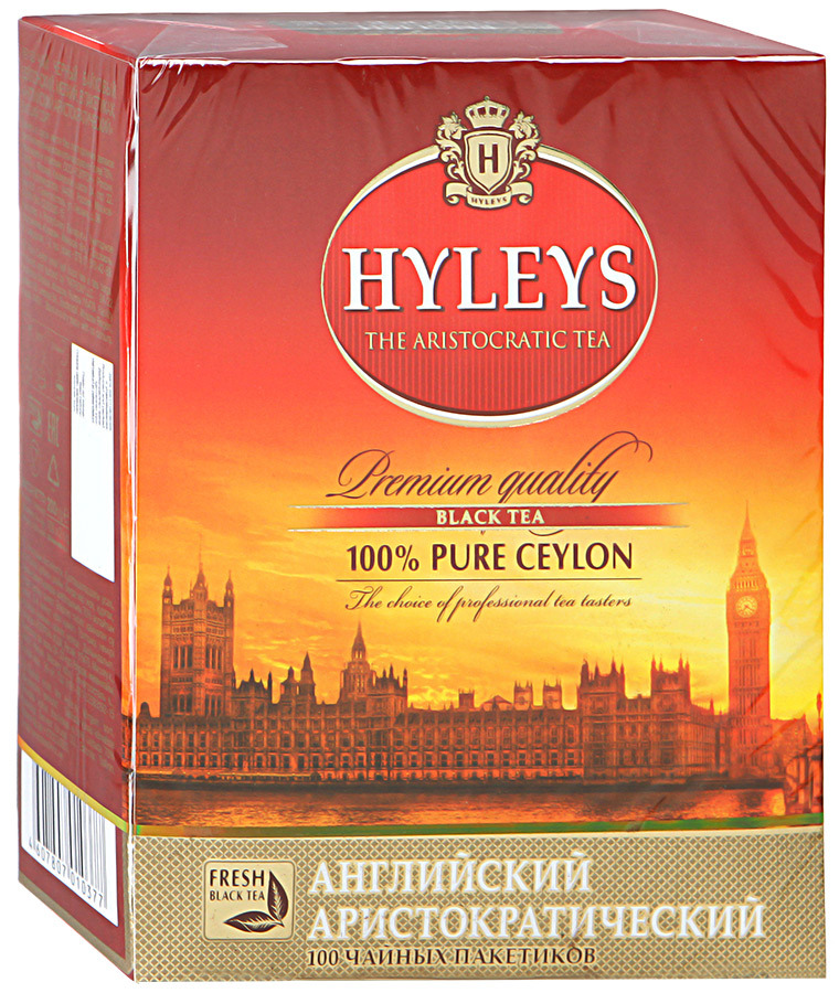 Hyleys Tee Englischer aristokratischer schwarzer langer Ceylon 100 Teebeutel