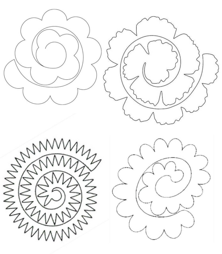 50 šablón a vzorov na výrobu papierových kvetov