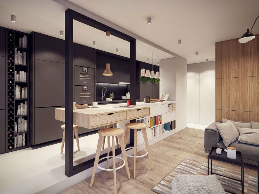 Dizajn moderného malého štúdiového bytu