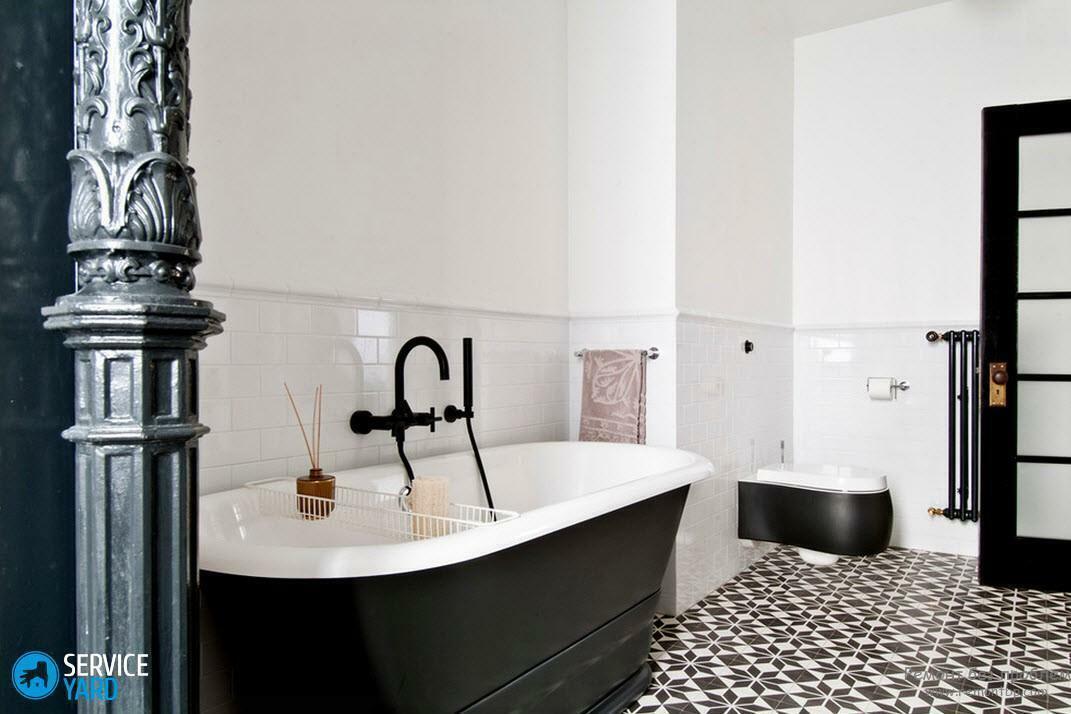 Dizajn crne i bijele kupaonice
