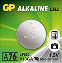 Batteri Alkolinovaya # og # quot; GP A76FRA-2C10 | standardstørrelse LR44 # og # quot; 1 pc