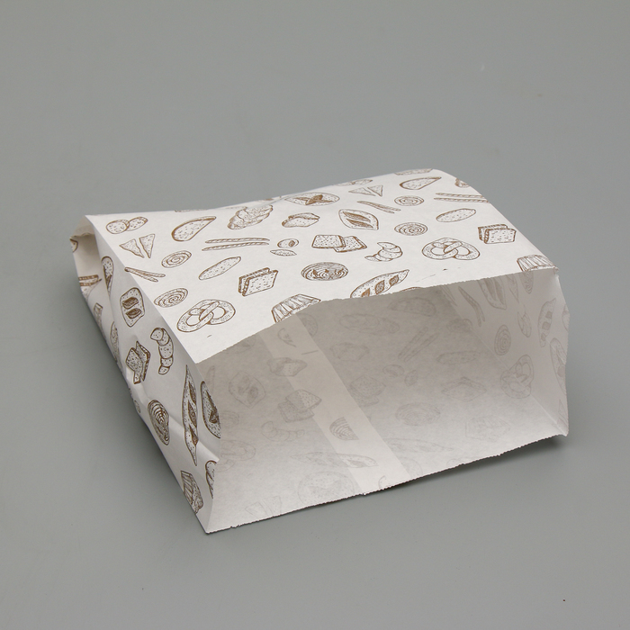 Füllpapiertüte, weiß, mit Aufdruck, V-Boden 25 x 20 x 9 cm