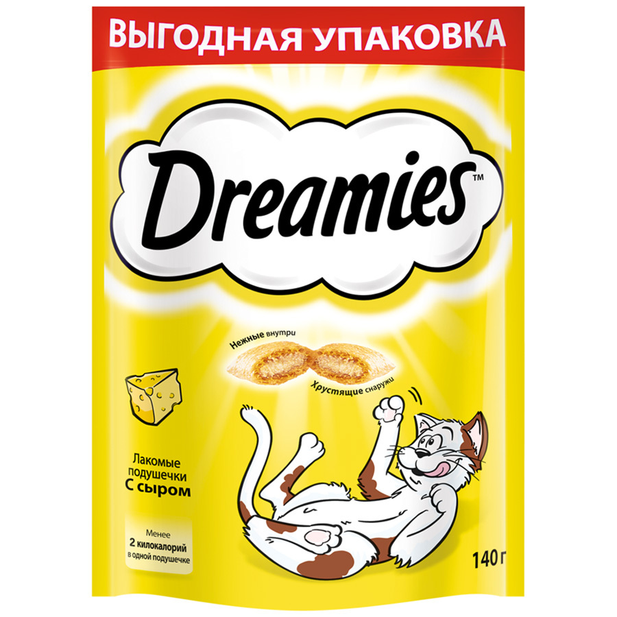 פינוק לחתולים רפידות Dreamies עם גבינה, 140 גרם