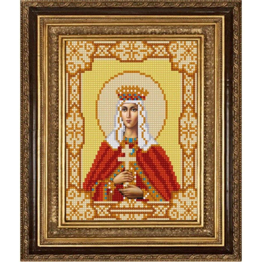 Zeichnung auf Stoff (Perlen) SKATE Art.-Nr. 9159 Heilige Ludmila 15x18 cm