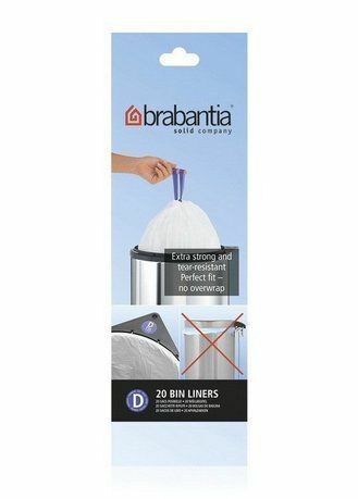 Brabantia Plastiktüte, Größe D (15 l), weiß, 20 Stück 246760 Brabantia
