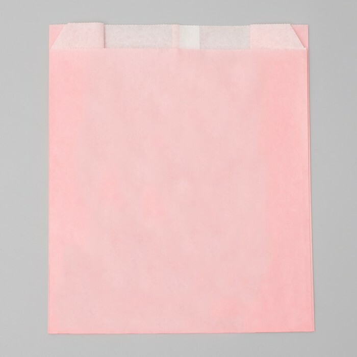 Packpapiertüte, rosa, V-förmiger Boden, 23,9 x 20 x 9 cm