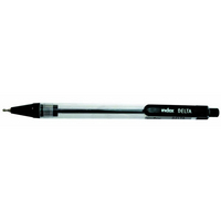 Automatické guľôčkové pero Delta, priehľadné telo, 0,7 mm, čierne