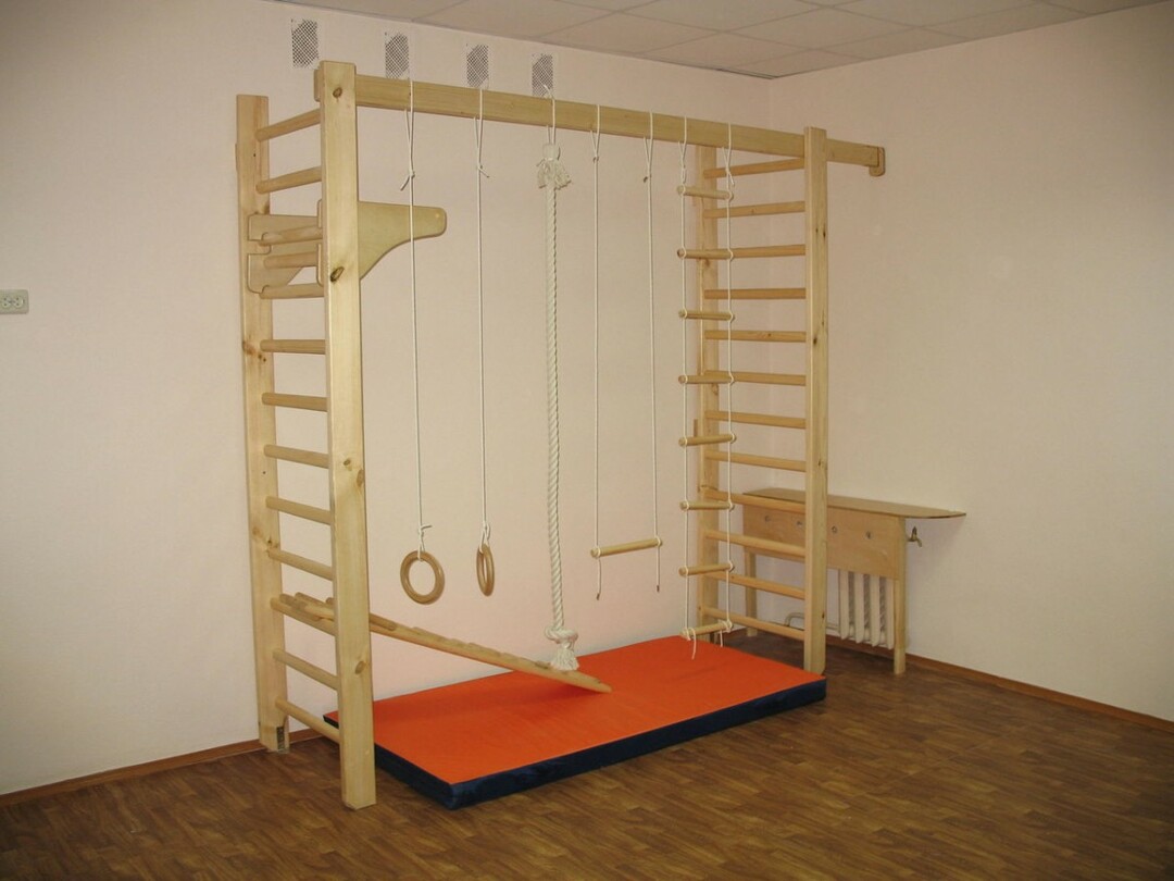 Muro sportivo per bambini: svedese, scale e altre opzioni di modello, foto