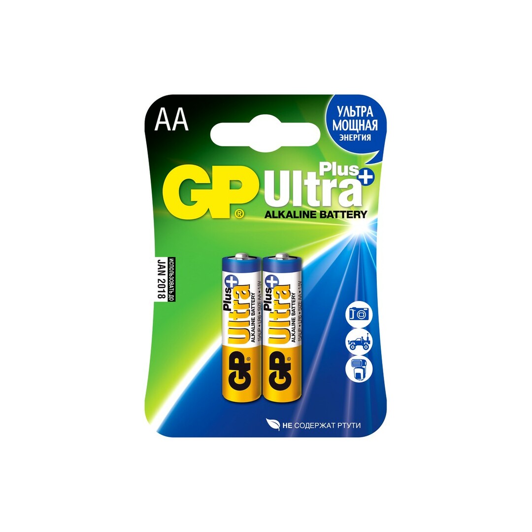 Batterie GP Ultra Plus Alkaline 15А АA 2 Stk. im Blister