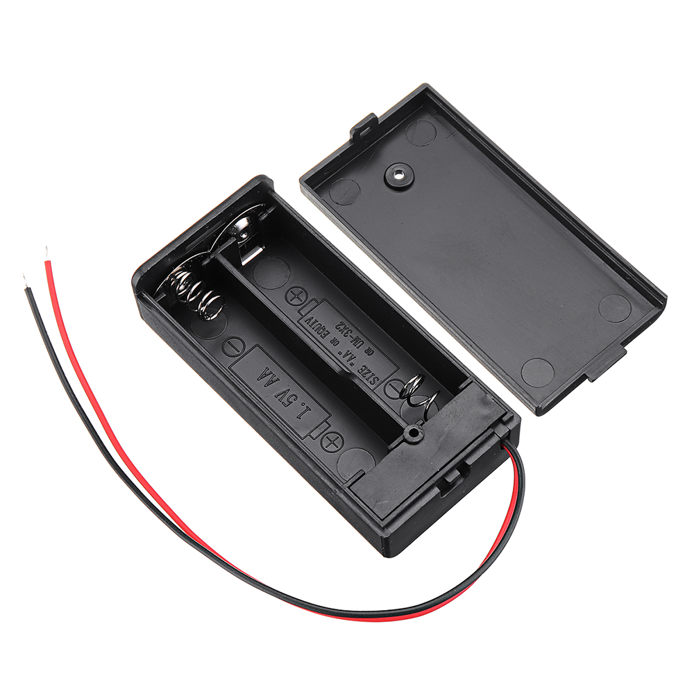 AA lizdo baterijų dėžės akumuliatoriaus plokštės laikiklis su jungikliu 2 x AA baterijų „pasidaryk pats“ dėklui
