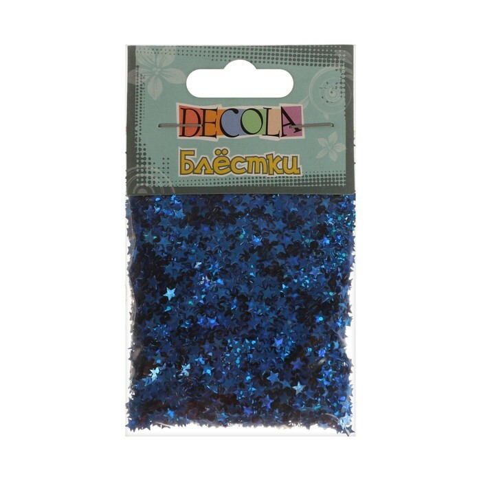 Paljetter dekor ZHK Decola 4 mm, 20 g, " Stars", regnbue blå