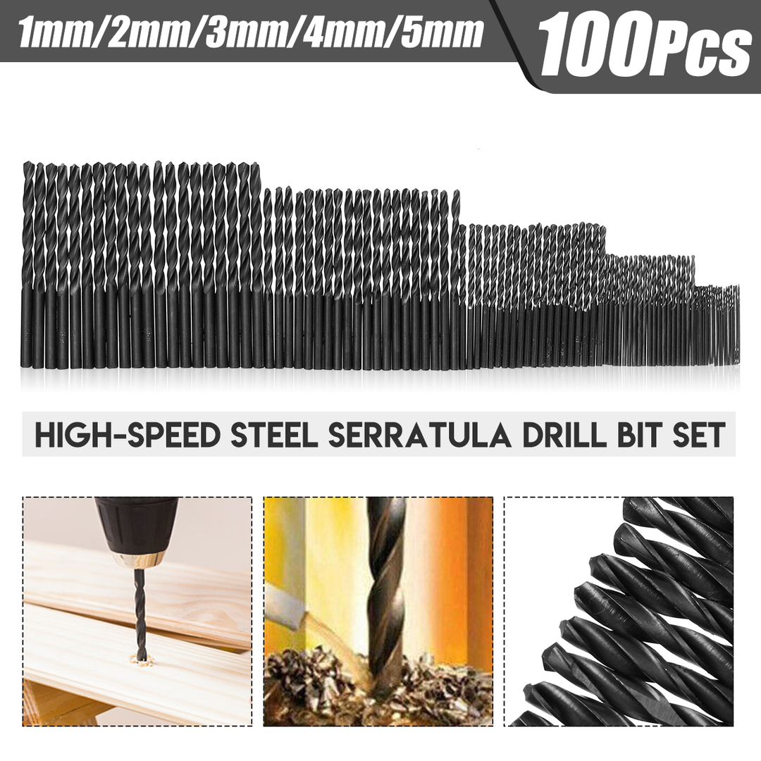 Stk 1-5mm høyhastighets stål Serratula vridbor sett
