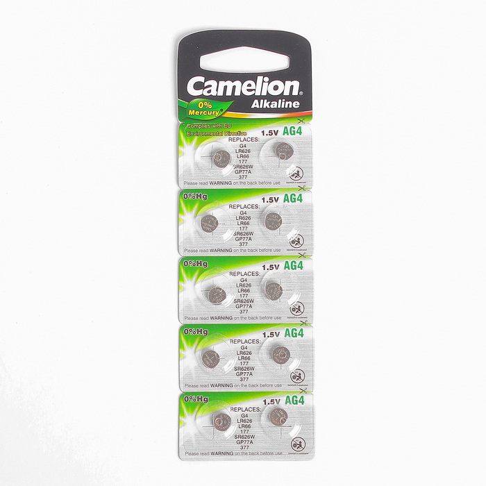 Pile Alcaline Camelion AG4 (LR626, LR66,177, SR626W, GP77A, 377) -10BL, blister, 10 pcs.