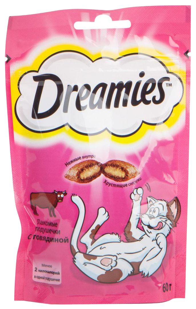 פינוק חתול Dreamies עם בקר 60 גרם