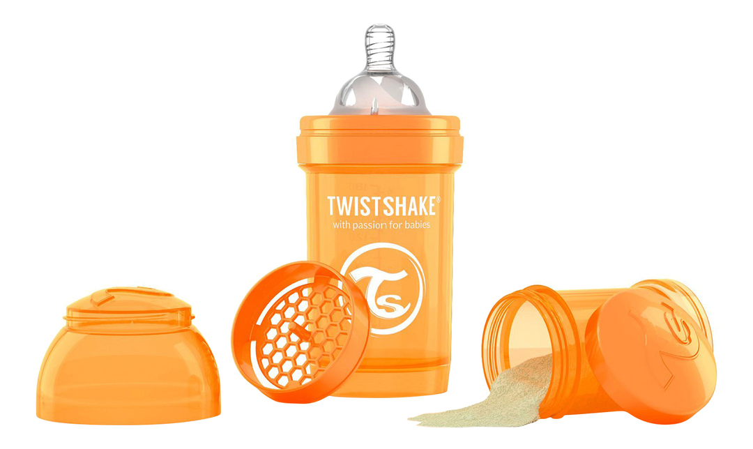 Detská fľaša Twistshake Anti-colic 180 ml oranžová