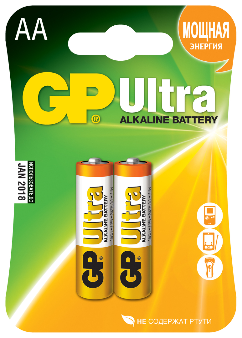 Batterie GP Ultra Alkaline 15А AA 2 Stk. im Blister